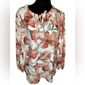 Dennis Basso‎ Peasant Top with a Burnout Design Size 12